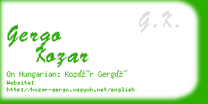 gergo kozar business card